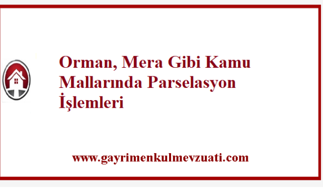Orman, Mera Gibi Kamu Mallarında Parselasyon İşlemleri